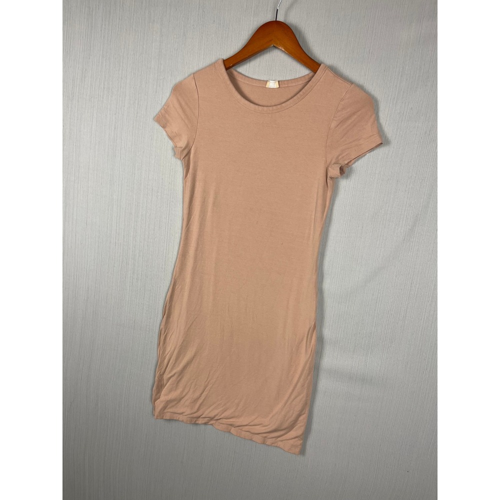 Wilfred Free Dress M Pink Bodycon Mini Short Sleeve Stretch Minimalist